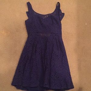 Blue half see through dress